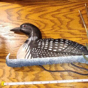 Vintage Loon Cattail Wall Decor Wood And Metal Mid Century-RARE UNIQUE!!
